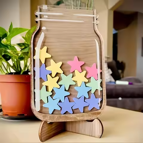 Kids Reward Jar with Stars Classroom Reward Jar with Tokens Chore Chart Gift Kids Birthday Gift
