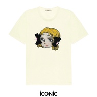 iCONiC ANIME GIRL EMBROIDERY T-SHIRT #200062 เสื้อยืด ปักลาย ตุ๊กตา ตาหวาน แต่งโบว์ กำมะหยี่ ดอกกุหล