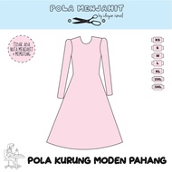 POLA KURUNG PAHANG MODEN | POLA KURUNG KEMBANG | POLA KURNG A-CUT | POLA BAJU SAHAJA