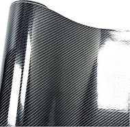 LOKEKE 6D Black Carbon Fiber Car Wrap Vinyl Roll, Self-Adhesive Automotive DIY Vinyl Film with Air R