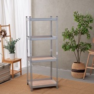 台灣製/優米/角鋼/夾板/ 鍍鋅/四層免螺絲連接角鋼架 四層 鐵架