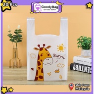 Goodies Bag [20pcs] Gift Bag Door Gift Birthday Wedding Party Giraffe Cartoon Disposable Food Grade 