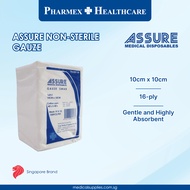 ASSURE Gauze Swab Non-Sterile (10cm x 10cm x 16-Ply Mesh 19x15) 100'S/Pkt