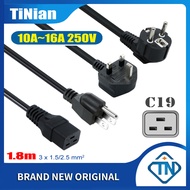 IEC 320 C19 to UK US EU Plug Extension Cord for PDU Cord UPS Power Supply Connected to C20 AC Adapte