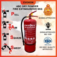 EVOKON Unique 9KG ABC Dry Powder Fire Extinguisher Pemadam Api Free Wall Bracket (SIRIM & BOMBA APPR