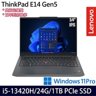 【全面升級特仕版】Lenovo聯想 ThinkPad E14 Gen 5 14吋商務筆電 i5-13420H/8G+16G/512G+512G SSD/W11P/三年保