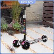 Dolity 3 Wheel Scooter Portable Adjustable Height Folding Self Balancing Kids Toys Kids Scooter for Activity Outdoor Playing Yard Patio