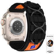 เชือกถักเปีย สายกีฬาไนลอน สำหรับสาย For apple watch Ultra 2 49 มม. 45 มม. 44 มม. 42 มม สาย วงวน สำหร