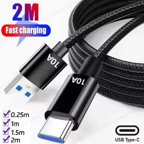 0.25-2m 10A 120W Super Fast Charging USB Type C Cable For Huawei P70 P60 P50 Mate60 USB-C Phone Data