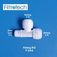 RO Tee Fitting Hose 3/8'' - 3/8'' - Outer Thread 1/4'' - F244