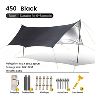 【210D】Octagon Flysheet Camping BLACK / SILVER Coating 5.2 x4.5m / 3.4 x 4.5m Camping Tent Tarp Flysh