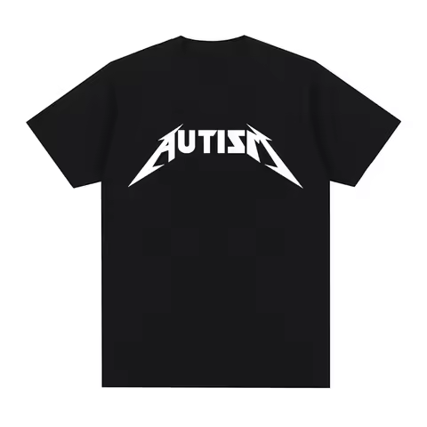 Autismo Metal Rock Meme T-Shirt Uomo Donna Moda Hip Hop Manica Corta T-Shirt Oversize Sport Estivo T