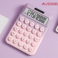 ALISONDZ Solar Desktop Calculator, creative Candy Color 12 Digits Calculator, Desktop Calculator Hig