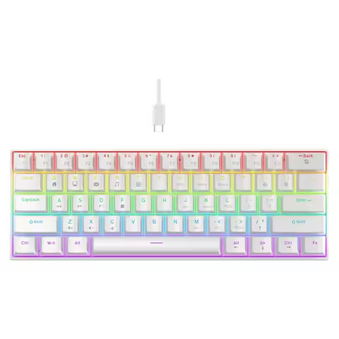 K61 Wired Mechanical Keyboard 10 Kinds of Colorful Lighting Gaming and Office For Microsoft Windows 