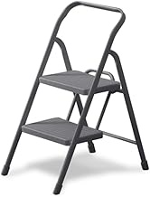 Iris Ohyama OSU-2R Folding Step Ladder Stepladder, 2 Tiers, Dark Gray, Width 15.6 x Depth 2.4 x Heig