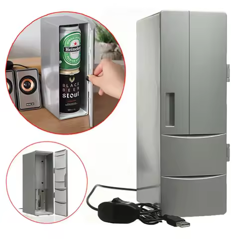 Mini Car Refrigerator USB Fridge Cooler Warmer Freezer Portable Beverage Travel