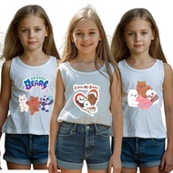 12PCS KIDS COTTON WHITE SANDO W/ CARTOON CHARACTER PRINT FOR INFANT BABY KIDS GIRL 9MOS - 8 YRS OLD