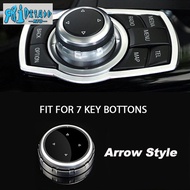 Silver Car Multimedia Button Knob Frame Cover Trim For BMW IDrive NBT Controller 1 2 3 4 5 7 Series 