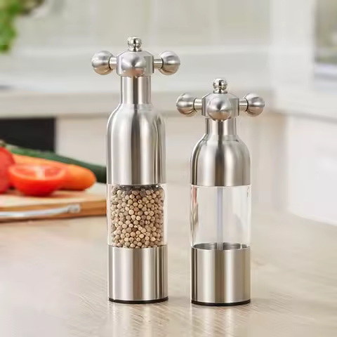 Manual Pepper Mill Grinder Pepper Grinder Modern Adjustable Coarseness Stainless Steel Pepper Grinde