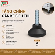 Adjustable to attach to supermarket shelf legs, supermarket shelf bases, supermarket L foot pads