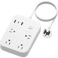 UK Adapters for Travel, UK Power Strip with 4 AC Outlets 1 USB C and 2 USB Ports, UK to US Plug Adap