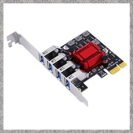 (E M K O) 4-Port USB3.2 Expansion Card PCI-E to USB3.0 Type-C Adapter Card Four-Port 2U