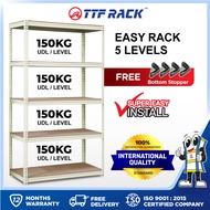 TTF Rack™️EASY RACK H150-210cm 5Level /Boltless Rak Besi Bertingkat Dapur Home Organizer Steel Metal
