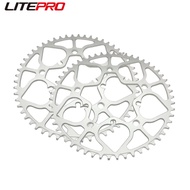 Litepro 52 54T Spade Chainring Folding Bike Aluminum Alloy BCD130MM Silver Sprocket Chainwheel For Brompton Bicycle