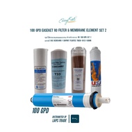 EasyKet ™ RO FIlter & Membrane Element 100 GPD Set 2 ชุดไส้กรองและเมมเบรนสำหรับระบบ RO 100 GPD ชุดที