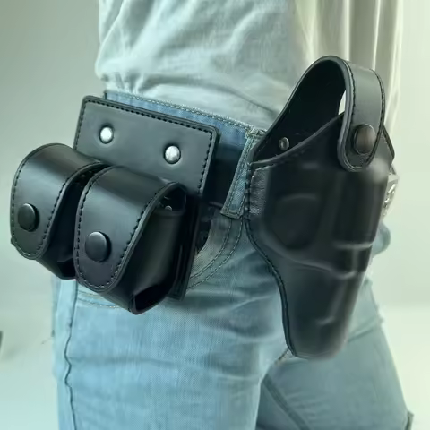 9mm Revolver Holster Molded Tactical Quick-Draw Training Prop Genuine Leather Pistol Holster with Do
