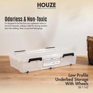 'Low Profile' Underbed Storage Box With Wheels 35L / 45L (Clear) -  Plastic | Container