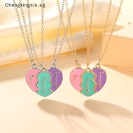 [Chengxingsis] Best Friend Necklaces For 3 Matching Heart Pendant Magnetic Bff Friendship Necklace [