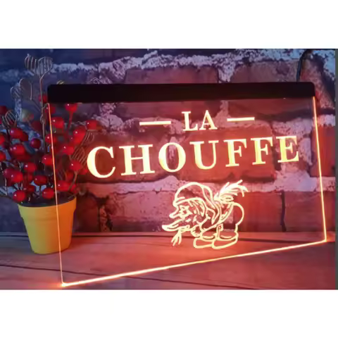 La Chouffe NEW Carving Signs Bar LED Neon Sign Vintage Home Decor Lighting Artwork