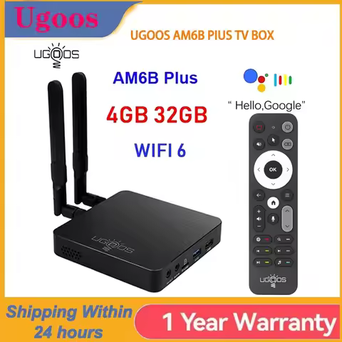 Ugoos AM6B Plus TV BOX Android 9 Amlogic S922X-J WIFI6 4GB 32GB Set Top Box 2.2GHZ LPDDR 4K Media Pl