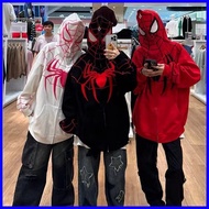 ◺ ❡ ◱ Spiderman Street style Couple Zipper hoodie jacket spider loose Sweatshirts for woman