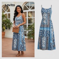 Lovito Gaun Wanita Bohemian Model Ikat Musim Semi/Panas L142ED610