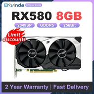 ENVINDA Graphics Cards RX 580 8GB Placa De Video 256Bit 2048SP GDDR5 AMD GPU Video Card Gamer RX580 