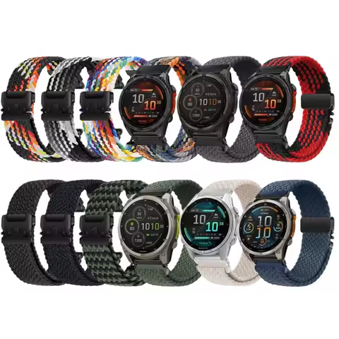 Nylon Watch Strap for Garmin Fenix 8 7 7Pro 6 Tactix 7Pro Forerunner 965 265 255 Venu 4/3/2 Instinct