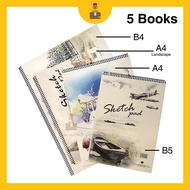 5 Books Sketch Pad A4 \ B4 \ B5 Buku Lukisan Drawing Book (5 Books | 15 Sheets | 135gsm)