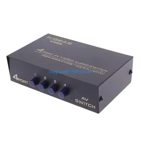 Y2GD RCA Switcher 4 in 1 Out Composite Video L/R Stereo AV Selector Box for DVD