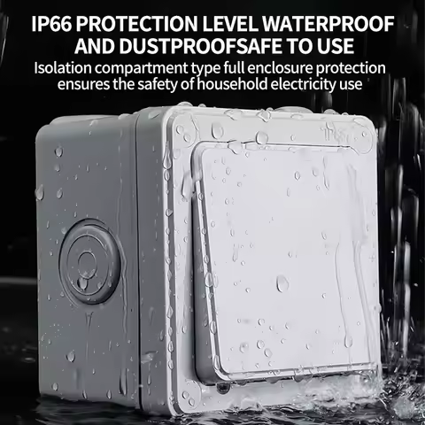 IP66 Rated Outdoor Wall Switch - Weatherproof Push Button, 1/2/3 Gang 16A for Home & Garden