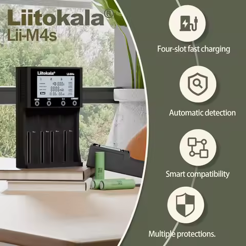 LiitoKala Lii-M4S18650 Smart Battery Charger LCD Display For 26650 21700 32650 18500 20700 16340 CR1