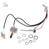 Guitar Wiring Harness Prewired Two Pickup 500K Pots 3-Way Toggle Switch Silver