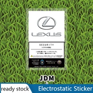 For LEXUS Car Electrostatic Sticker Windshield Decorative is250/ CT200h ES250 GS250 IS250 LX570 LX450d NX200t RC200t/ rx300/ rx330/ rx350