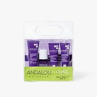 Andalou Naturals, On The Go Essentials - The AGE DEFYING Routine, Travel Friendly, TSA- Approved, Reusable Bag (4 Pcs)