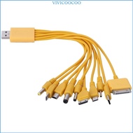 VIVI Yellow USB Cable Multi Charging Cable for Multiple Devices USB Connectors