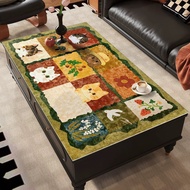 Coffee table tablecloth PVC waterproof and oil-proof no-wash coffee table table mat retro cartoon ta
