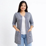 Cardigan Blazer 3/4 Sleeves In Acid Gray Only Fits Up To L