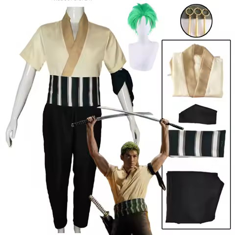 Roronoa Zoro Cosplay Movie Zoro Roronoa Cosplay Costume Wig Uniform for Women Girls Earrings Adult H