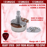 【Made in Korea】 ALPHA A250K B250K A500K B500K Audio Linear Guitar Tone Volume 250K / 500K Pots Potentiometer 【POS CEPAT】